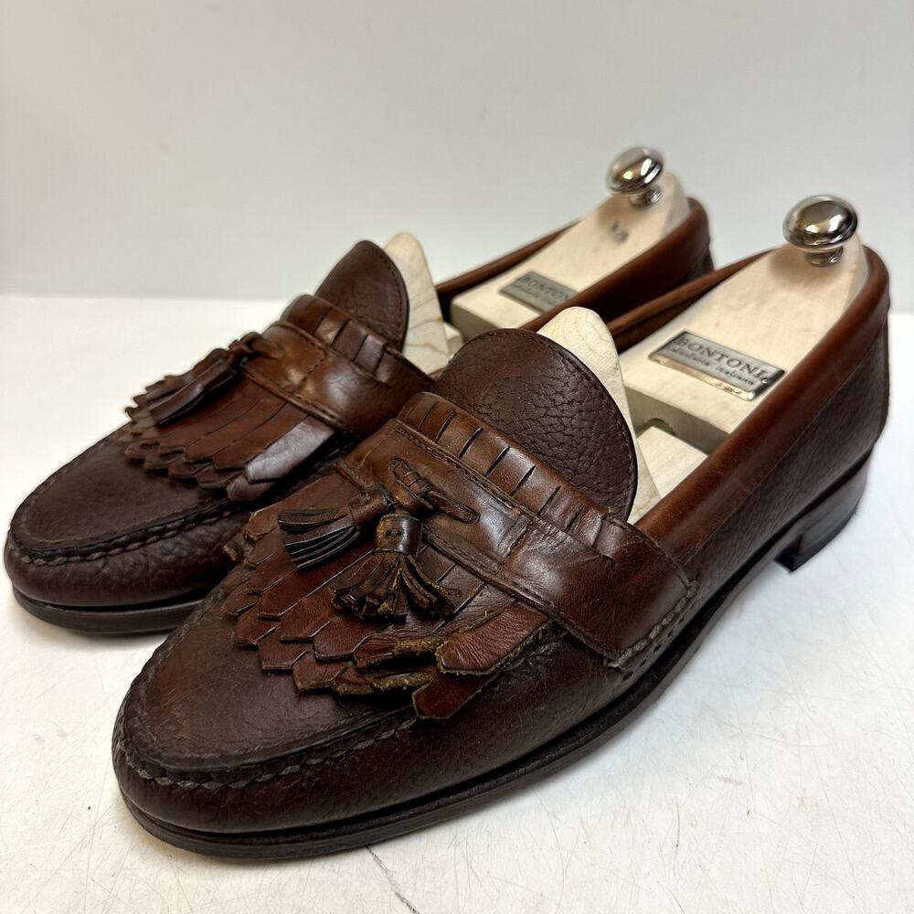 NEW HEELS Rancourt & Co. x H. S. Trask Handsewn Bison Loafers Maine USA 11 D